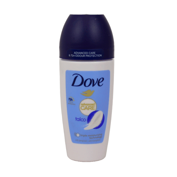DOVE DEODORANTE ROLL ON ADVANCED CARE TALCO 72H 50 ML.