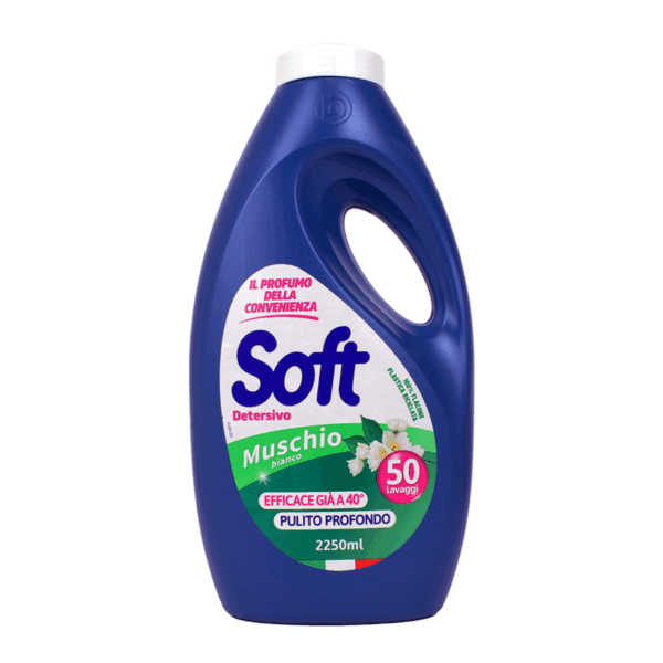 SOFT DETERSIVO PER LAVATRICE AL MUSCHIO BIANCO 50 LAVAGGI 2,25 LT.