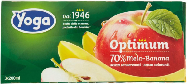 YOGA OPTIMUM SUCCHI DI FRUTTA ALLA MELA E BANANA 3X200 ML