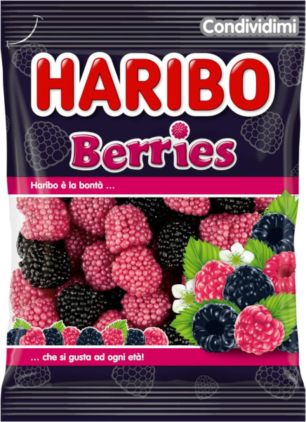 HARIBO CARAMELLE GOMMOSE BERRIES GUSTO MORE E LAMPONI IN BUSTA 175 GR.