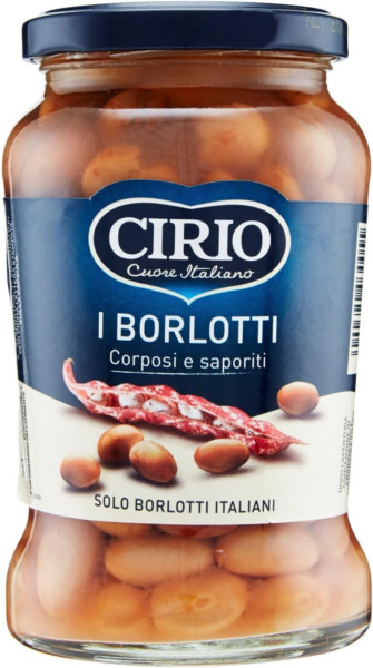 CIRIO FAGIOLI BORLOTTI CORPOSI E SAPORITI IN VETRO 370 GR.