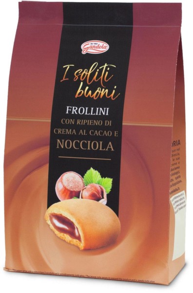 GANDOLA FROLLINI I SOLITI BUONI CON RIPIENO DI CREMA AL CACAO E NOCCIOLA 200 GR.