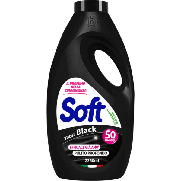 SOFT TOTAL BLACK DETERSIVO PER CAPI NERI E SCURI 50 LAVAGGI 2.25 LT.