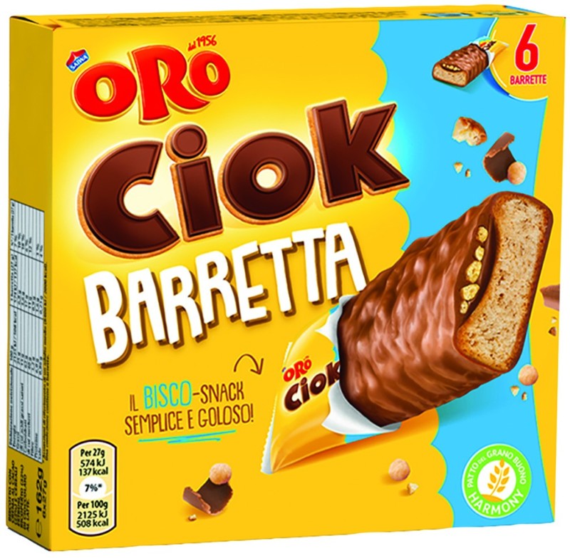 ORO CIOK BARRETTA BISCO-SNACK - 6 BARRETTE 162 GR.