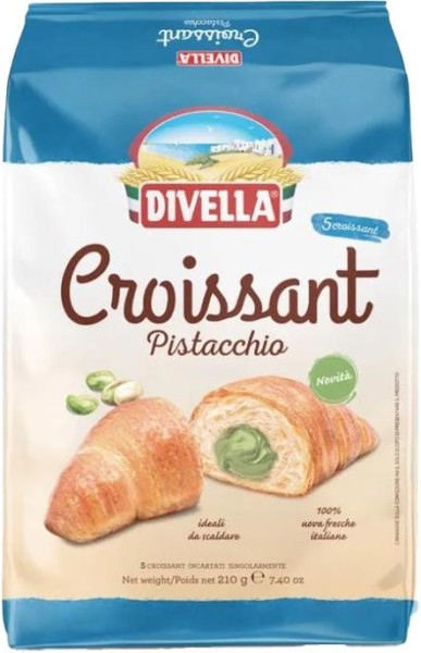 DIVELLA CROISSANT AL PISTACCHIO IDEALI DA SCALDARE - 5 PEZZI 210 GR.