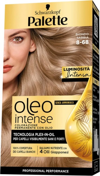 PALETTE OLEO INTENSE COLORAZIONE PERMANENTE CON OLIO 8-68 BIONDO SABBIA