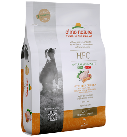 ALMO NATURE HFC DOG ADULT M/L: CROCCHETTE POLLO 8 KG