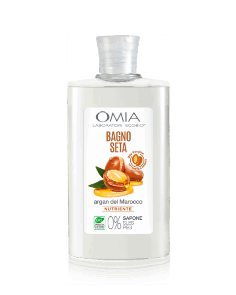 OMIA LABORATORI ECOBIO BAGNO SETA CON OLIO DI ARGAN DEL MAROCCO NUTRIENTE 400 ML.