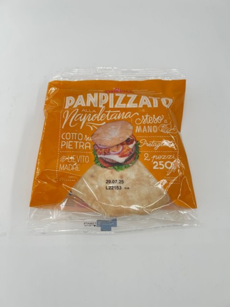 ALIMENTA PANPIZZATO ALLA NAPOLETANA CON LIEVITO MADRE, STESO A MANO E COTTO SU PIETRA 2 PEZZI 250 GR.