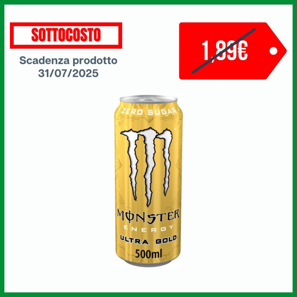 MONSTER ENERGY ULTRA GOLDEN SENZA ZUCCHERO 0.5 LT.