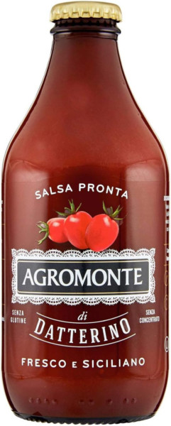 AGROMONTE SALSA PRONTA DI POMODORO DATTERINO FRESCO E SICILIANO IN BOTTIGLIA 330 GR.