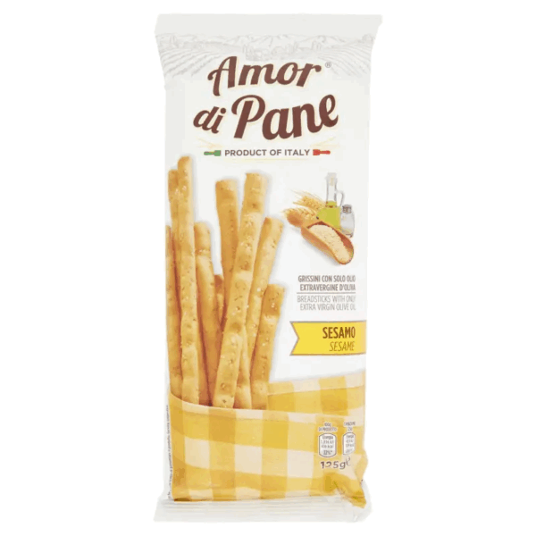 AMOR DI PANE GRISSINI ALL'OLIO EXTRAVERGINE DI OLIVA CON SESAMO 125 GR.