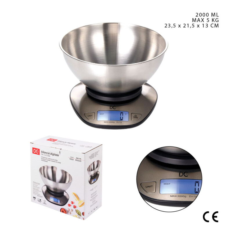 BILANCIA DA CUCINA DIGITALE MAX 5KG 23.5x21.5x13