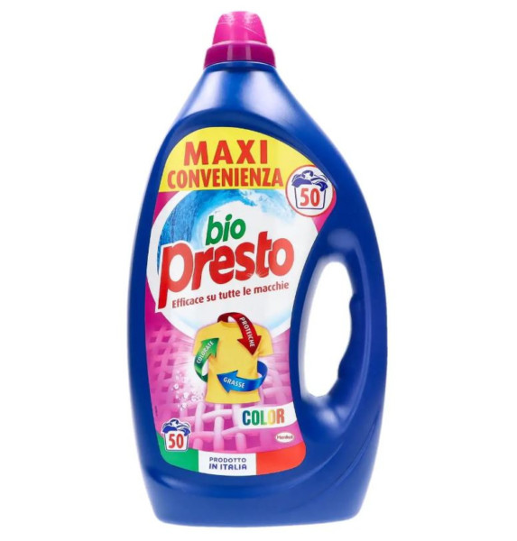 BIO PRESTO COLOR DETERSIVO PER IL BUCATO 50 LAVAGGI 2.25 LT.