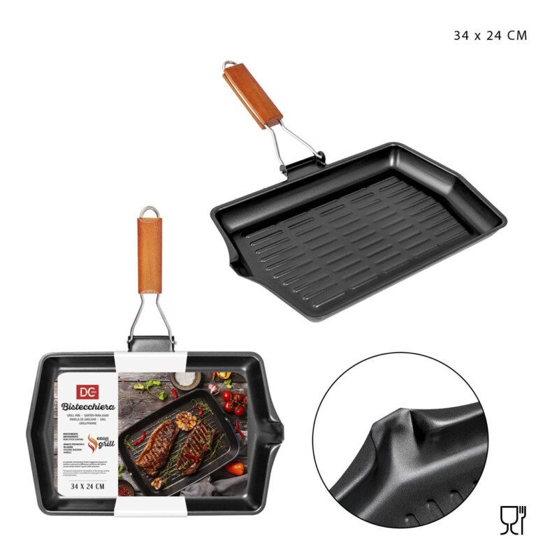 BISTECCHIERA ANTIADERENTE EASY GRILL 34x24CM