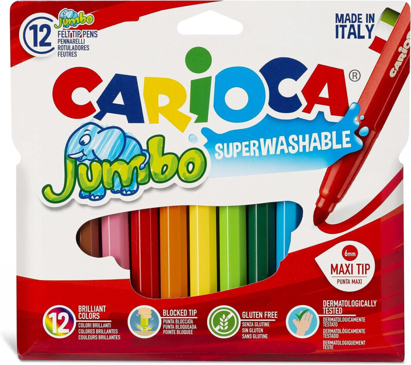CARIOCA PENNARELLI COLORATI JUMBO 12 PEZZI