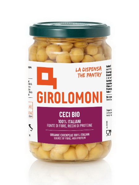 GIROLOMONI CECI LESSATI BIO 300 GR IN VETRO