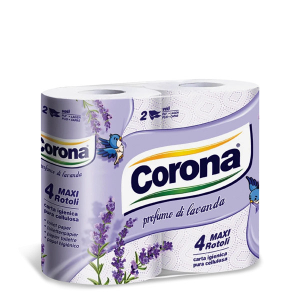 CORONA CARTA IGIENICA PROFUMO DI LAVANDA 4 ROTOLI 2 VELI
