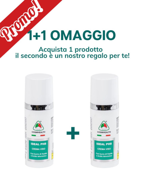 COSMHEALTH IDEAL PH8 - CREMA VISO CON BURRO DI KARITE' E ACIDO IALURONICO 50 ML