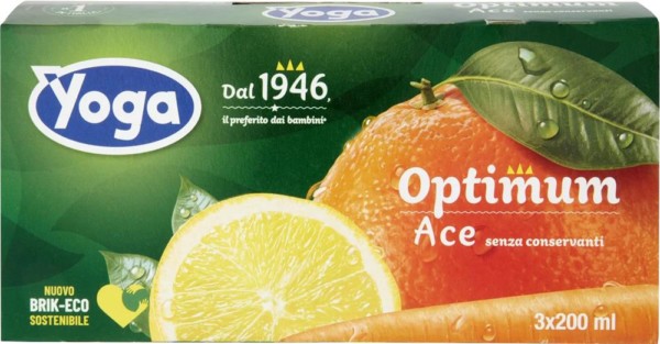 YOGA OPTIMUM SUCCHI DI FRUTTA ALL'ACE 3x200 ML