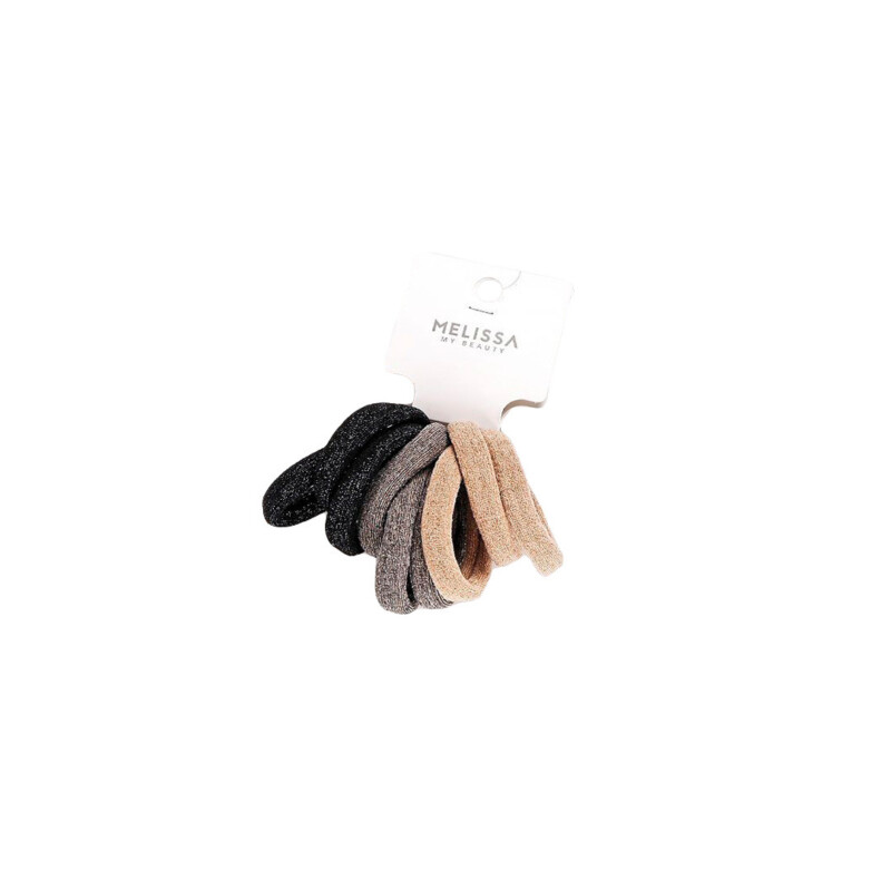 ELASTICI PER CAPELLI IN NYLON CON FILI DORATI - 9PZ
