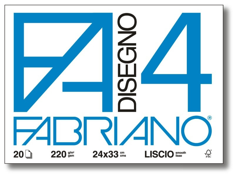 FABRIANO BLOCCO DA DISEGNO F4 24X33 CM 220G 20 FOGLI LISCI