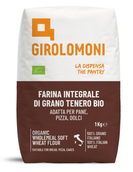 GIROLOMONI FARINA INTEGRALE DI GRANO TENERO BIO 1 KG