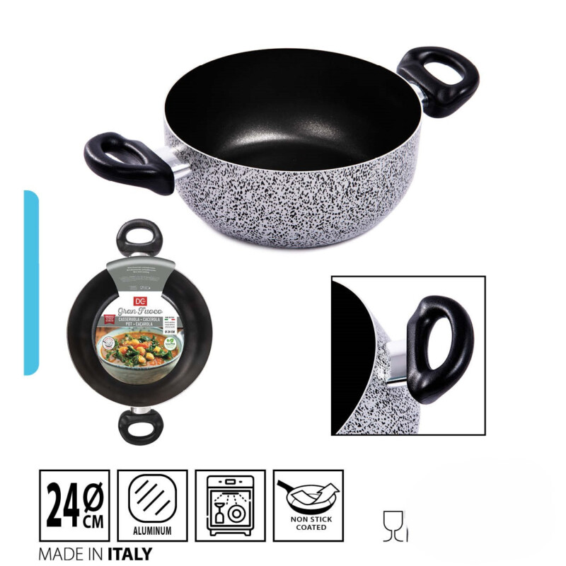GRAN FUOCO CASSERUOLA A 2 MANICI 24CM