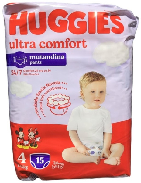 HUGGIES MUTANDINA ULTRA COMFORT TGL 4 (9/14 KG) -15 PANNOLINI