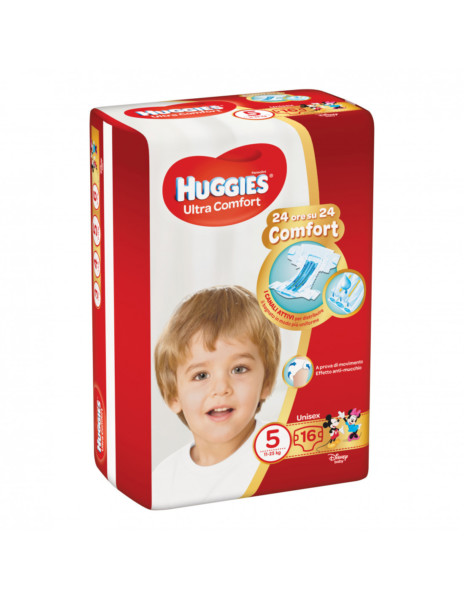 HUGGIES ULTRACOMFORT PANNOLINI TGL 5 (11/25 KG) 16 PANNOLINI