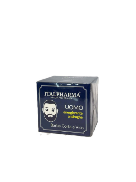 ITALPHARMA CREMA UOMO BARBA CORTA E VISO ENERGIZZANTE E ANTI RUGHE 50 ML.
