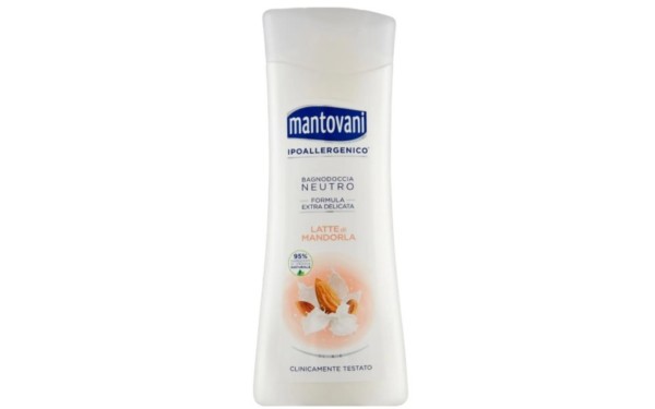 MANTOVANI BAGNODOCCIA NEUTRO IPOALLERGENICO FORMULA EXTRADELICATA CON LATTE DI MANDORLA 400 ML.