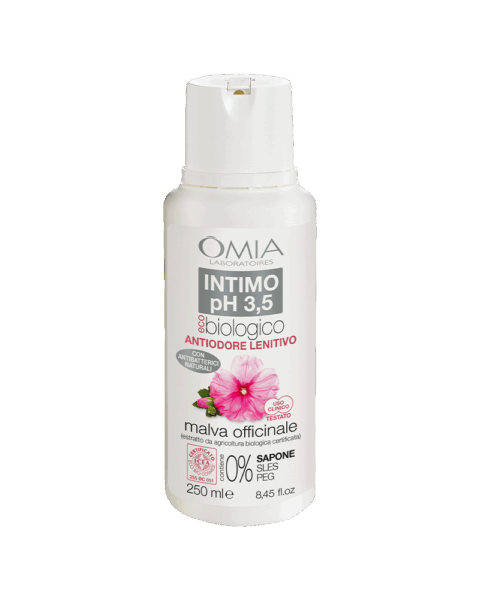 OMIA DETERGENTE INTIMO PH 3,5 ECO BIOLOGICO ANTIODORE LENITIVO CON MALVA OFFICINALE 0% SAPONE 250 ML.