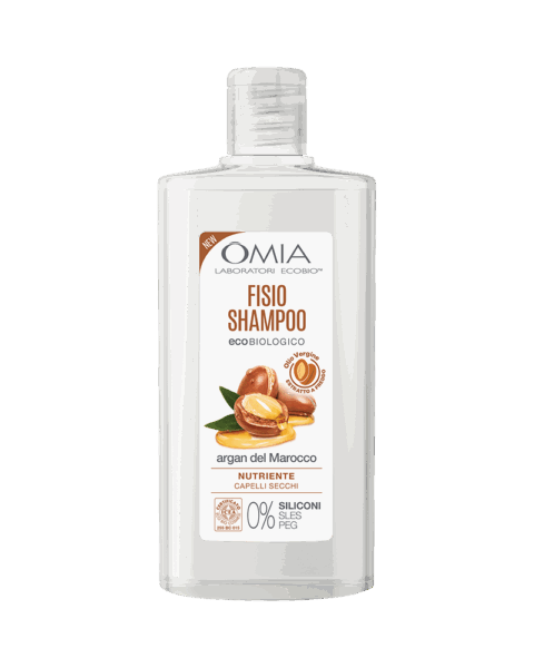OMIA FISIO SHAMPOO ECOBIOLOGICO ALL'OLIO DI ARGAN DEL MAROCCO NUTRIENTE E LISCIANTE PER CAPELLI SECCHI 0% SILICONI 250 ML.
