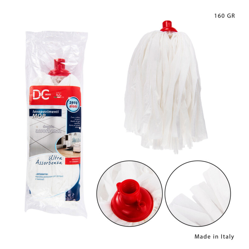 RICAMBIO MOP LAVAPAVIMENTI IN MICROFIBRA BIANCO 120G