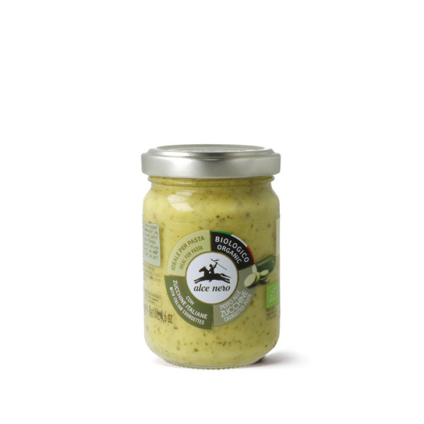 ALCE NERO PESTO ALLE ZUCCHINE BIOLOGICO IN VETRO 310 GR.