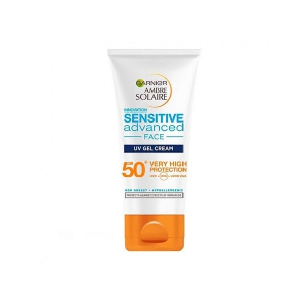 GARNIER AMBRE SOLAIRE SENSITIVE ADVANCED FACE UV GEL CREAM SPF 50+ 50 ML.
