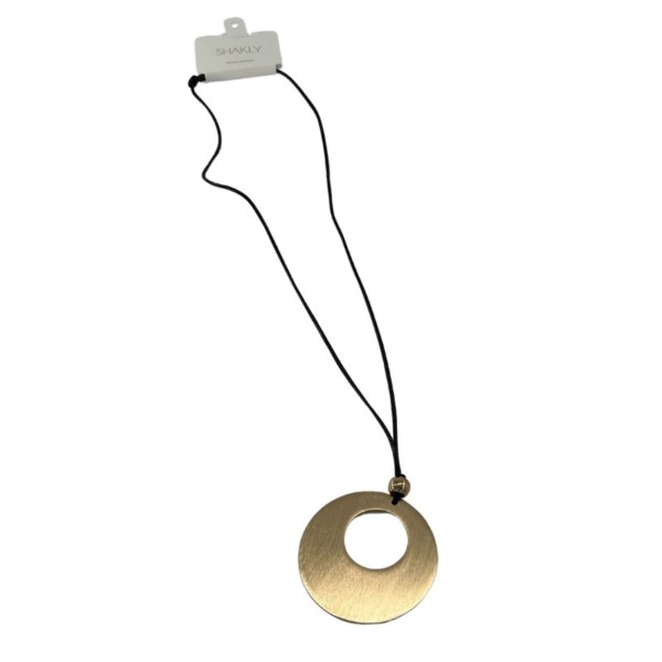 SHAKLY COLLANA CON PENDENTE TONDO IN ORO SATINATO