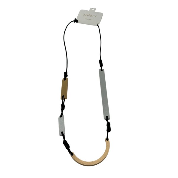 SHAKLY COLLANA CON ELEMENTI GEOMETRICI COLOR ORO E ARGENTO