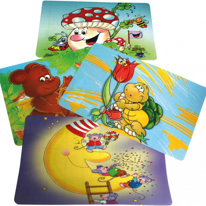 TOVAGLIETTA AMERICANA PER BAMBINI IN PE CON SIMPATICI MOTIVI 43x28 CM.