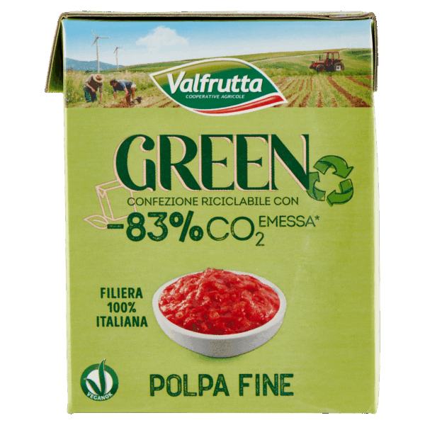 VALFRUTTA POLPA FINE DI POMODORO GREEN 100% ITALIANA 390 GR.