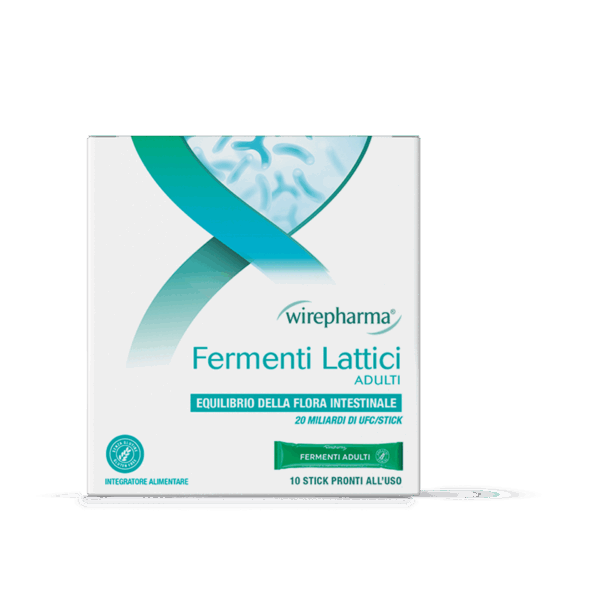 WIREPHARMA FERMENTI LATTICI ADULTI INTEGRATORE ALIMENTARE 20 MILIARDI DI UFC/STICK 10 STICK 20 GR.