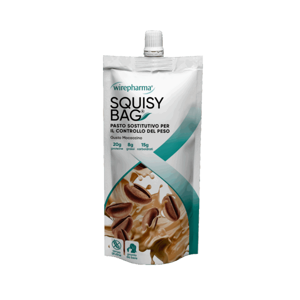 WIREPHARMA SQUISY BAG PASTO SOSTITUTIVO PER IL CONTROLLO DEL PESO GUSTO MOCACCINO 220 GR.