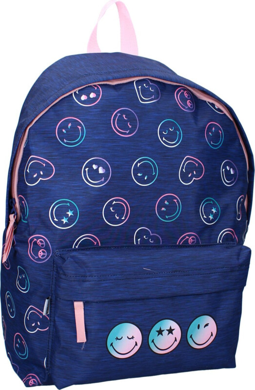 SMILEY WORLD ZAINO BLU E ROSA MOMENTI DI ALLEGRIA 43x30x14CM