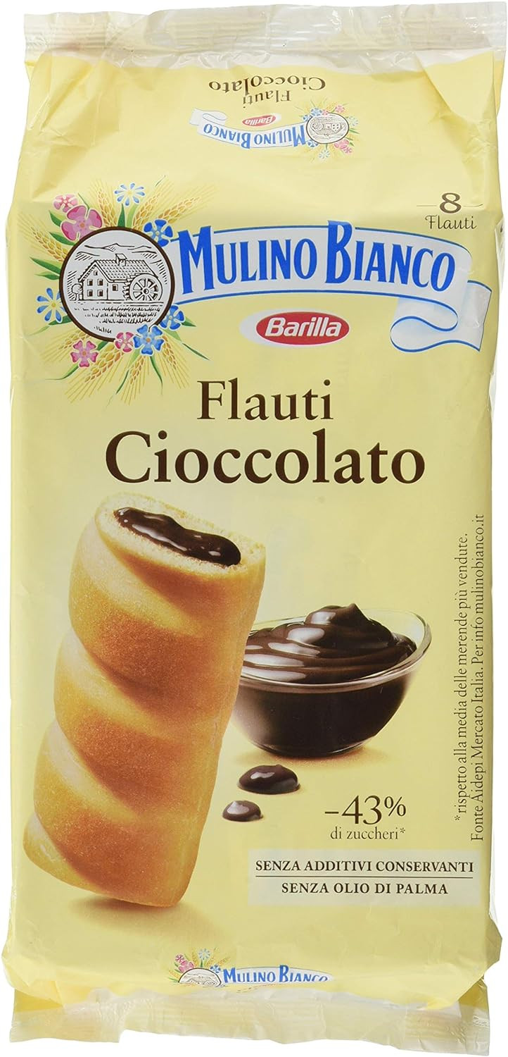 MULINO BIANCO FLAUTI AL CIOCCOLATO 8 FLAUTI 280 GR.