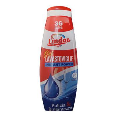 LINDOR GEL LAVASTOVIGLIE INSTANT POWER PULIZIA E BRILLANTEZZA 750 ML.