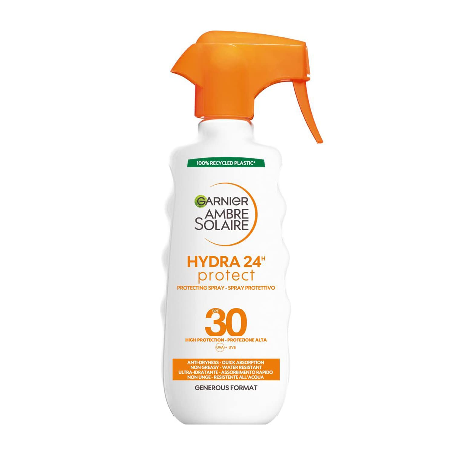 GARNIER AMBRE SOLAIRE HYDRA 24H PROTECT SPRAY PROTETTIVO 30 SPF 300 ML.