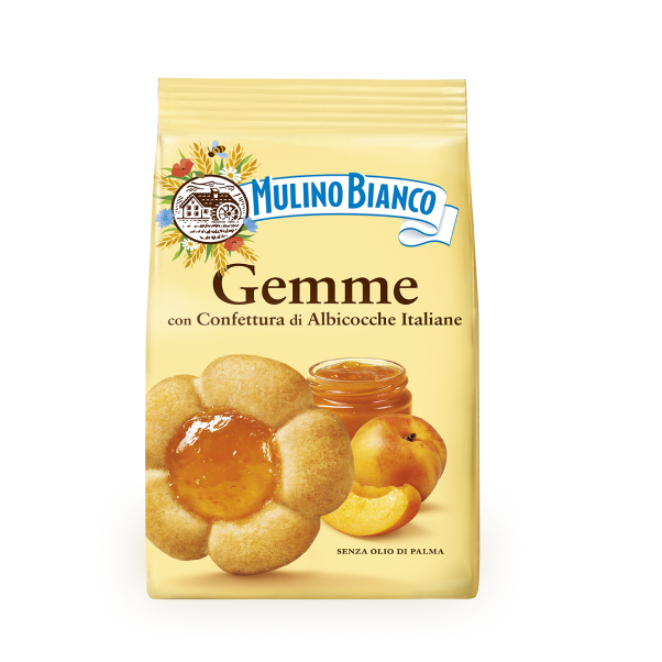 MULINO BIANCO BISCOTTI GEMME CON CONFETTURA DI ALBICOCCHE ITALIANE 200 GR.