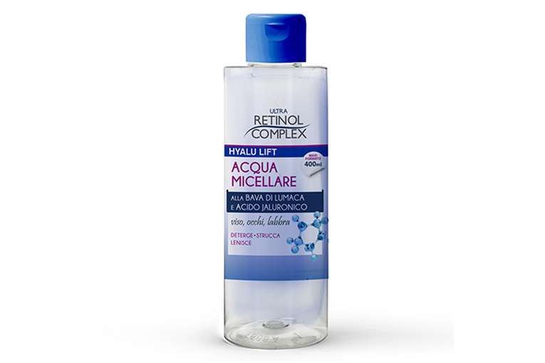 ULTRA RETINOL COMPLEX HYALU LIFT ACQUA MICELLARE ALLA BAVA DI LUMACA E ACIDO IALURONICO 400 ML.